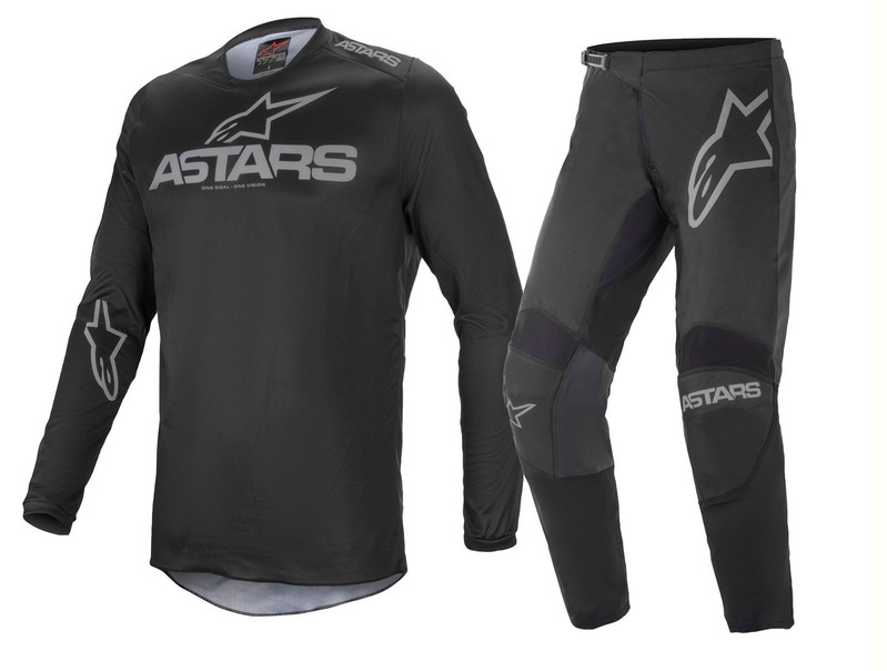 Alpinestars Fluid Graphite MX Pants Jersey GEAR SET 2021 Black/Grey