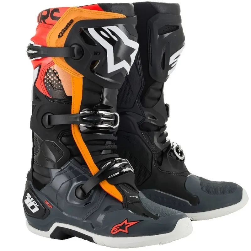 Alpinestars Tech 10 - Black/Grey/Fluro Orange/Red | MASH MX-MTB