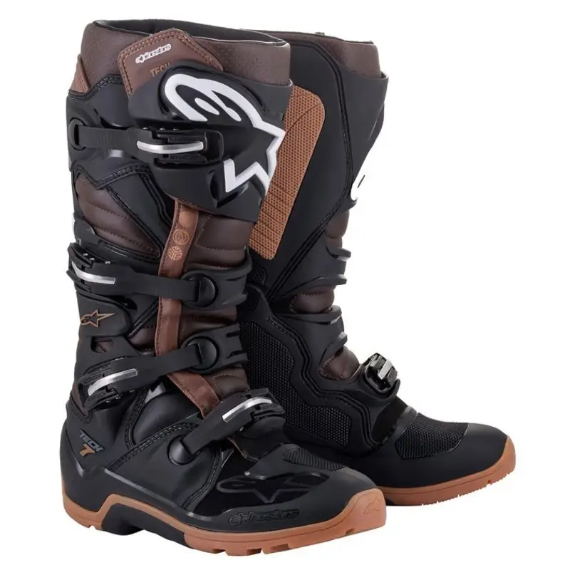Alpinestars Tech 7 Enduro MX Boots - Black/Dark Brown | MASH MX-MTB