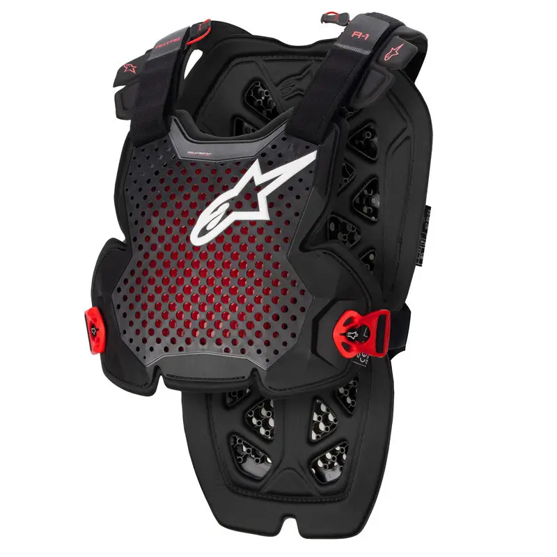 Alpinestars A1 Chest Guard - Black/Red: MASH MX MTB