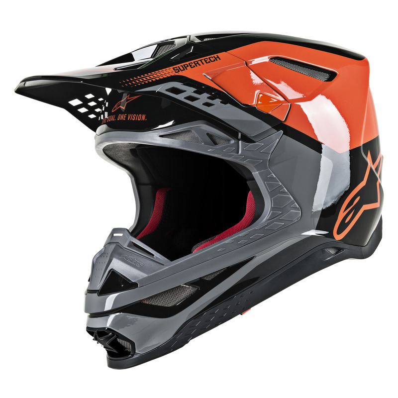 Alpinestars Supertech SM8 Triple MX Helmet Orange/Grey/Black MASH