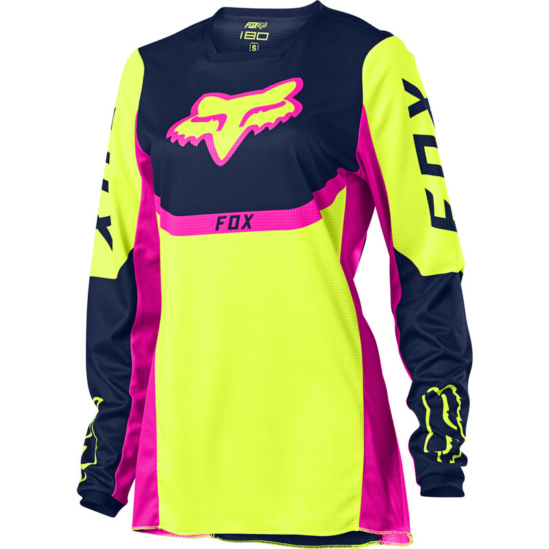 Fox Womens 180 Voke MX Jersey 2021 Fluoro Yellow MASH Melbourne