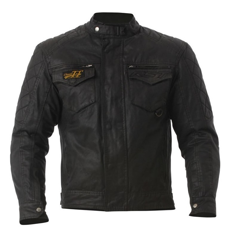 Rst Iom Short Wax Cotton Motorbike Jacket Black MASH Melbourne