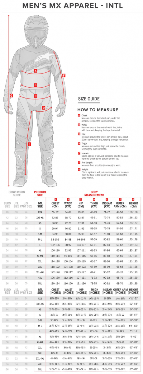 Aggregate 78+ alpinestars pants size chart super hot - in.eteachers