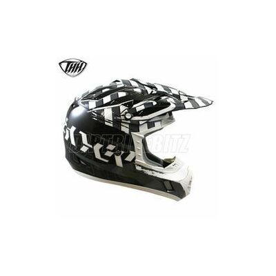 THH TX12 Youth MX Helmet - Black/White/Grey - Small (HOT BUY)