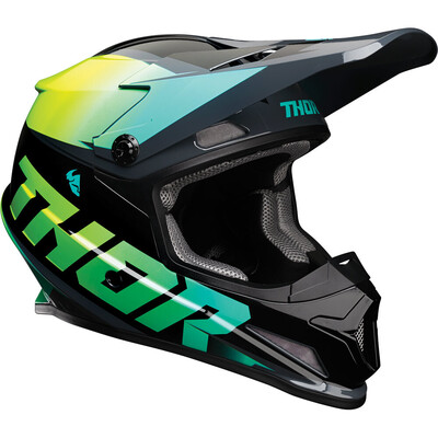 Thor MX Helmet Sector Fader - Acid/Teal - XL