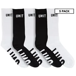 UNIT Hi Lux Black/White Sport Socks (5pkt)