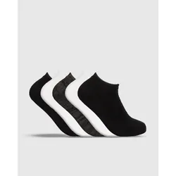 Unit Mens Socks Bamboo 5 Pack No Show Essential - Black/White