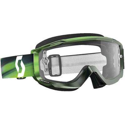 SCOTT Split OTG MX Goggles - Black/Green - Size Adults