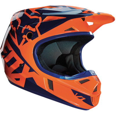 Fox V1 RACE MX Helmet - Orange/Blue - Large