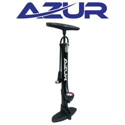 Azur Alloy Clever Valve Bike Pump With Gauge - Black