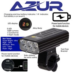 Aurora 1200 Lumens With Power Bank Head Light with USB