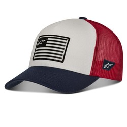 Alpinestars Flag Snapback Hat/Cap - White/Navy/Red