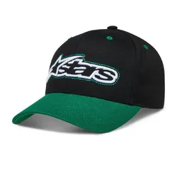Alpinestars Retro Snapback Hat/Cap - Black/Green 