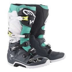 Alpinestars Tech 7 MX Boots  - Dark Grey/Teal/White