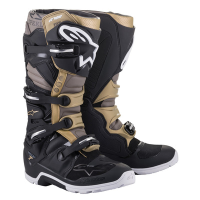Tech 7 Drystar Enduro MX Boots - Black/Grey/Gold