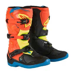 Alpinestars Tech 3S Boot Youth - Fluro Red/Orange/Blue/Fluro Royal Blue