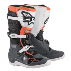 Alpinestars Tech 7S Youth MX Boots  - Black/Grey/White/Orange