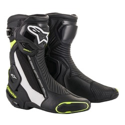Alpinestars Smx Plus V2 Motorbike Boots - Black/White/Yellow