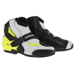 Alpinestars SMX 1R Vented Ride Motorcycle Boots - Black/White/Yellow