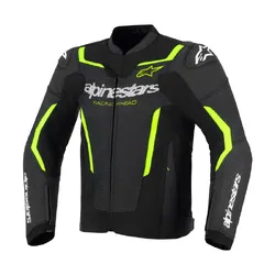 Alpinestars GP Force V2 Leather Jacket Air  - Black/Fluro Royal Blue