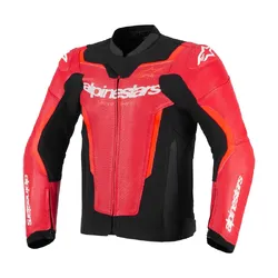 Alpinestars GP Force V2 Leather Jacket Air  - Fluro Red/Red