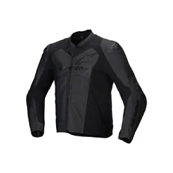 Alpinestars Faster V3 Air Leather Motorbike Jacket - Black/Black - Size 56