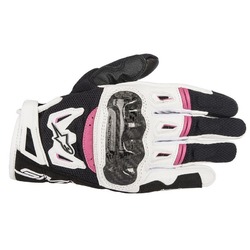 Alpinestars Women Smx 2 Air Carbon V2 Motorbike Gloves - Black/White/Fusch