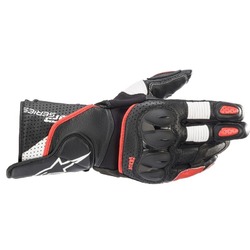 Alpinestars Sp2 V3 Leather Motorbike Gloves - Black/White/Fluroed