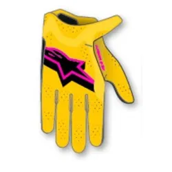 Alpinestars Supertech MX Glove - Gold/Black/Fluro Red/Pink
