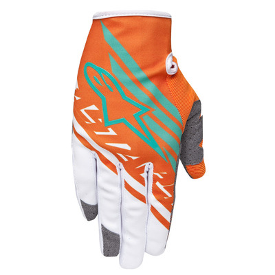 Alpinestars Racer Supermatic MX Gloves - Orange/White/Teal