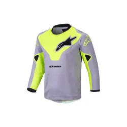 Alpinestars Racer Veil Jersey Kids - Grey/Fluro Red/Yellow