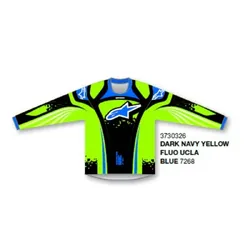 Alpinestars Racer Nomur Kids Jersey - Dark Navy/Fluro Red/Clear/Blue