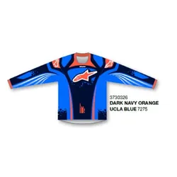 Alpinestars Racer Nomur Kids Jersey - Dark Navy/Orange/Clear/Blue