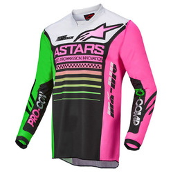 Alpinestars Racer Compass Jersey - Black/Green/Fluro Pink
