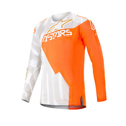 Alpinestars Techstar Factory Metal MX Jersey - White/Orange/Gold