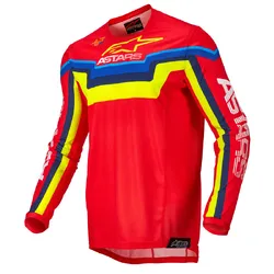 Alpinestars Techstar Quadro Jersey - Red/Yellow/Blue