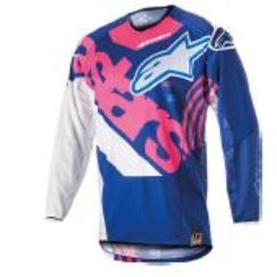 Alpinestars Youth Racer Venom MX Jersey - Blue/Pink/White - XL