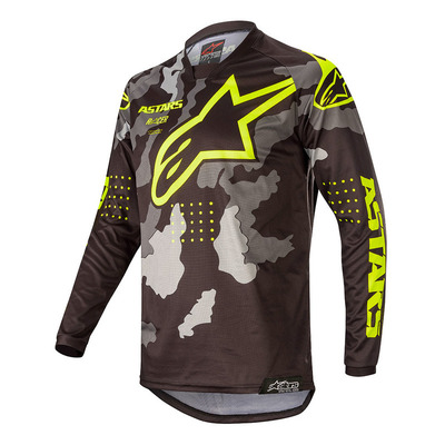 Alpinestars Youth Racer Tactical MX Jersey - Black/Grey/Camo/Yellow
