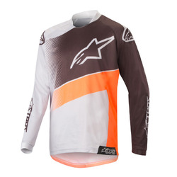 Alpinestars Youth Racer Supermatic MX Jersey - Light Grey Fluro Orange - Black/Grey