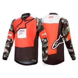 Alpinestars Racer Jersey LE Magneto Youth - Black/Fluro Red/Green/Camo - Large