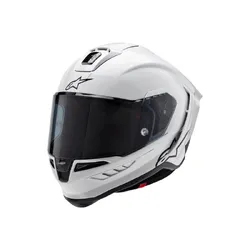 Alpinestars Supertech SR10 Solid Helmet - White/Gloss Matte/Black