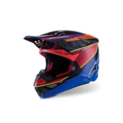 Alpinestars Supertech SM10 ERA Helmet - Blue/Fluro Red/Gloss Yellow