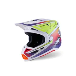 Alpinestars SM7 Fuse Helmet - White/Teal/Fluro Red/Yellow/Gloss Purple