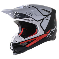 Alpinestars SM8 Factory Helmet - Black/White/Fluoro Red