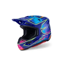 Alpinestars SM7 Cast Helmet - Black/Ink/Fluro Red/Gloss Yellow
