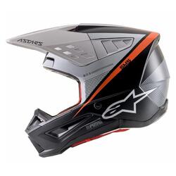 Alpinestars SM5 Rayon ECE MX Helmet - Matt Black/Whit/Fluro Orange