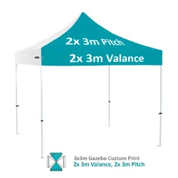 Altegra 3x3m Marquee Premium Steel Frame + 2 x Valance + 2 x Pitch Prints