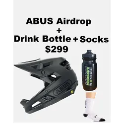 ABUS Airdrop Helmet + Socks + Drink Bottle Bundle Deal