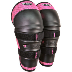 Fox Peewee Titan Knee Guard Kids - Black/Pink - OS